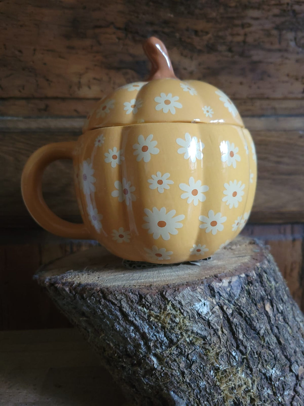 Mug citrouille fleur avec couvercle