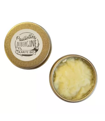 Beurre de karité bio brut 10ml base paillettes - Savonnerie Aubergine