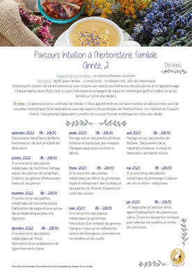 Réservation Place : Herboristerie Familiale - Distanciel Année 2 - 2022-2023