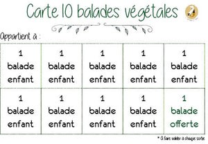 Carte 10 balades végétales - Tarif Enfant